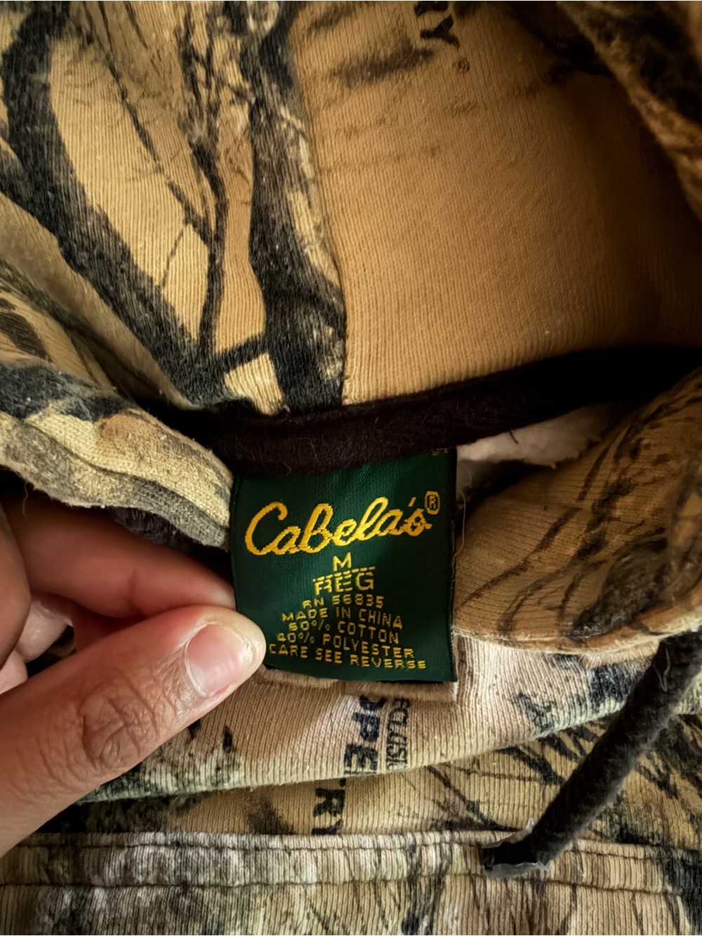 Cabela's Camouflage Pullover Hoodie in Tan and Black